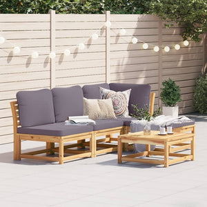 vidaXL 5-tlg. Garten-Lounge-Set mit Kissen Massivholz Akazie