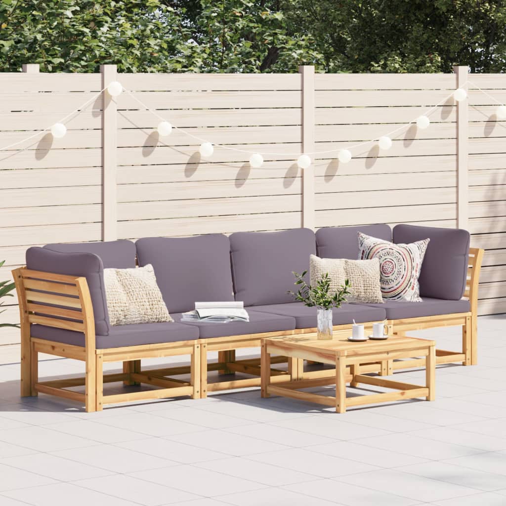 vidaXL 4-tlg. Garten-Lounge-Set mit Kissen Massivholz Akazie