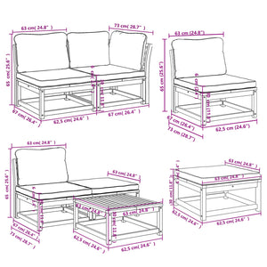 vidaXL 11-tlg. Garten-Lounge-Set mit Kissen Massivholz Akazie