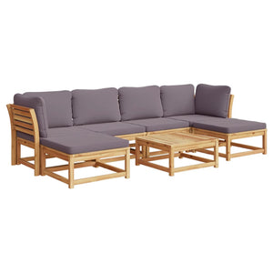 vidaXL 7-tlg. Garten-Lounge-Set mit Kissen Massivholz Akazie