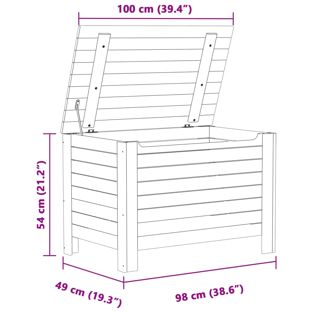 vidaXL Truhe mit Deckel RANA 100x49x54 cm Massivholz Kiefer