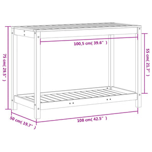 Pflanztisch mit Ablage 108x50x75 cm Massivholz Douglasie