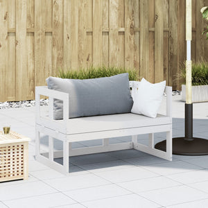 vidaXL 2-in-1 Gartensofa Verlängerbar Weiß Massivholz Kiefer