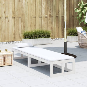 vidaXL 2-in-1 Gartensofa Verlängerbar Weiß Massivholz Kiefer