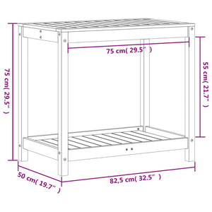 Pflanztisch Ablage Wachsbraun 82,5x50x75 cm Massivholz Kiefer