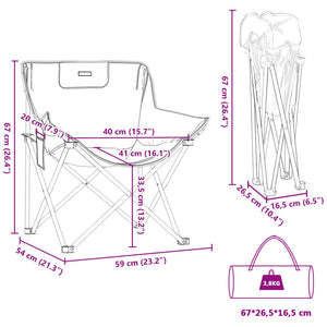 vidaXL Campingstühle 2 Stk. mit Tasche Klappbar Rosa