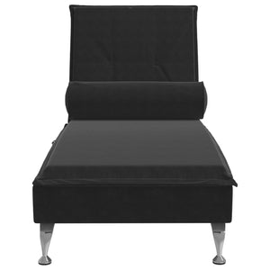 Massage-Chaiselongue mit Nackenrolle Schwarz Samt Stilecasa