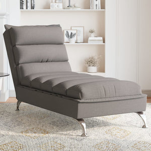 Chaiselongue mit Kissen Taupe Stoff