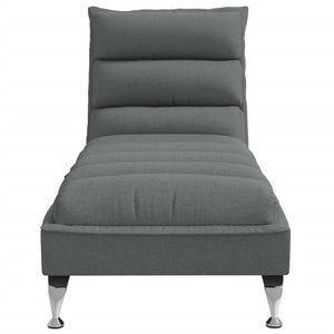 Massage-Chaiselongue mit Kissen Dunkelgrau Stoff