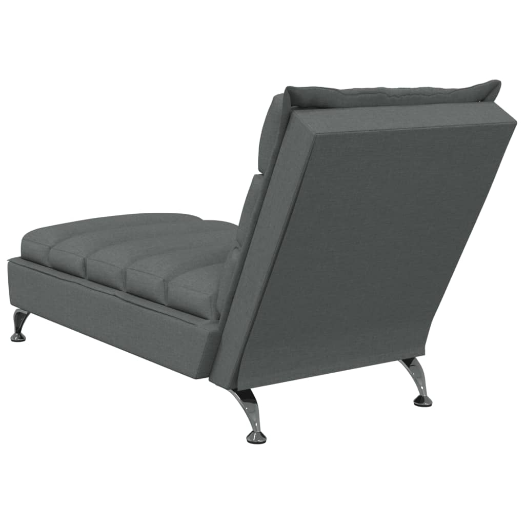 Massage-Chaiselongue mit Kissen Dunkelgrau Stoff