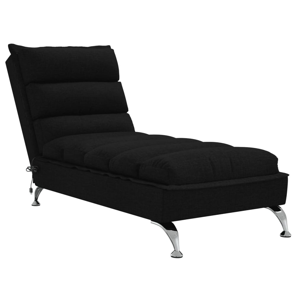 Massage-Chaiselongue mit Kissen Schwarz Stoff Stilecasa