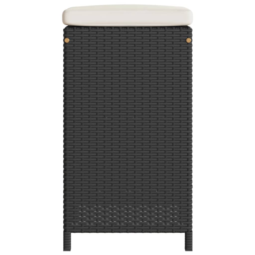 Garten-Barhocker mit Kissen 4 Stk. Schwarz Poly Rattan VIDAXL