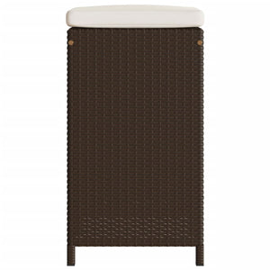 Garten-Barhocker mit Kissen 6 Stk. Braun Poly Rattan