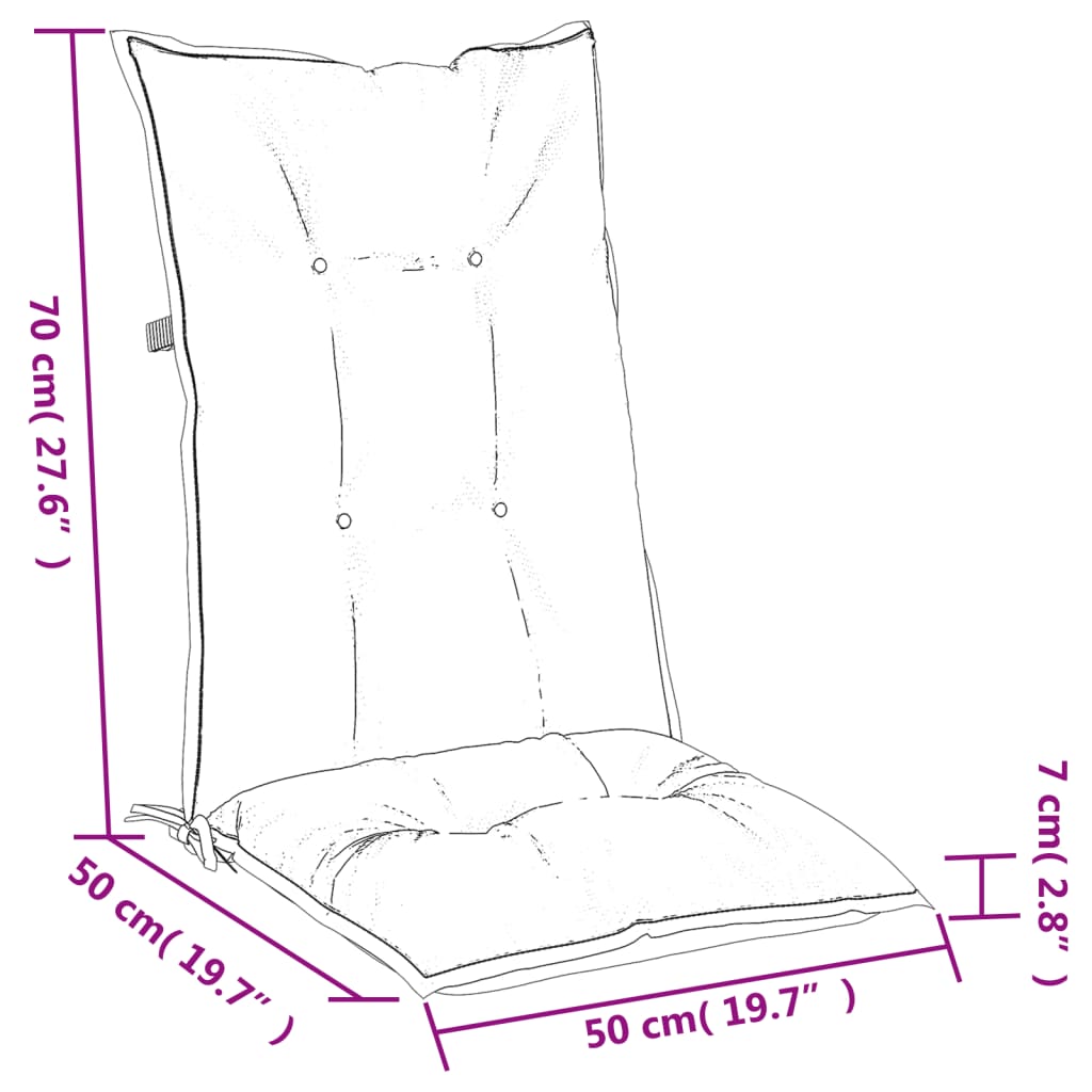 vidaXL Hochlehner-Auflagen 6 Stk. Melange Dunkelgrau 120x50x7 cm Stoff