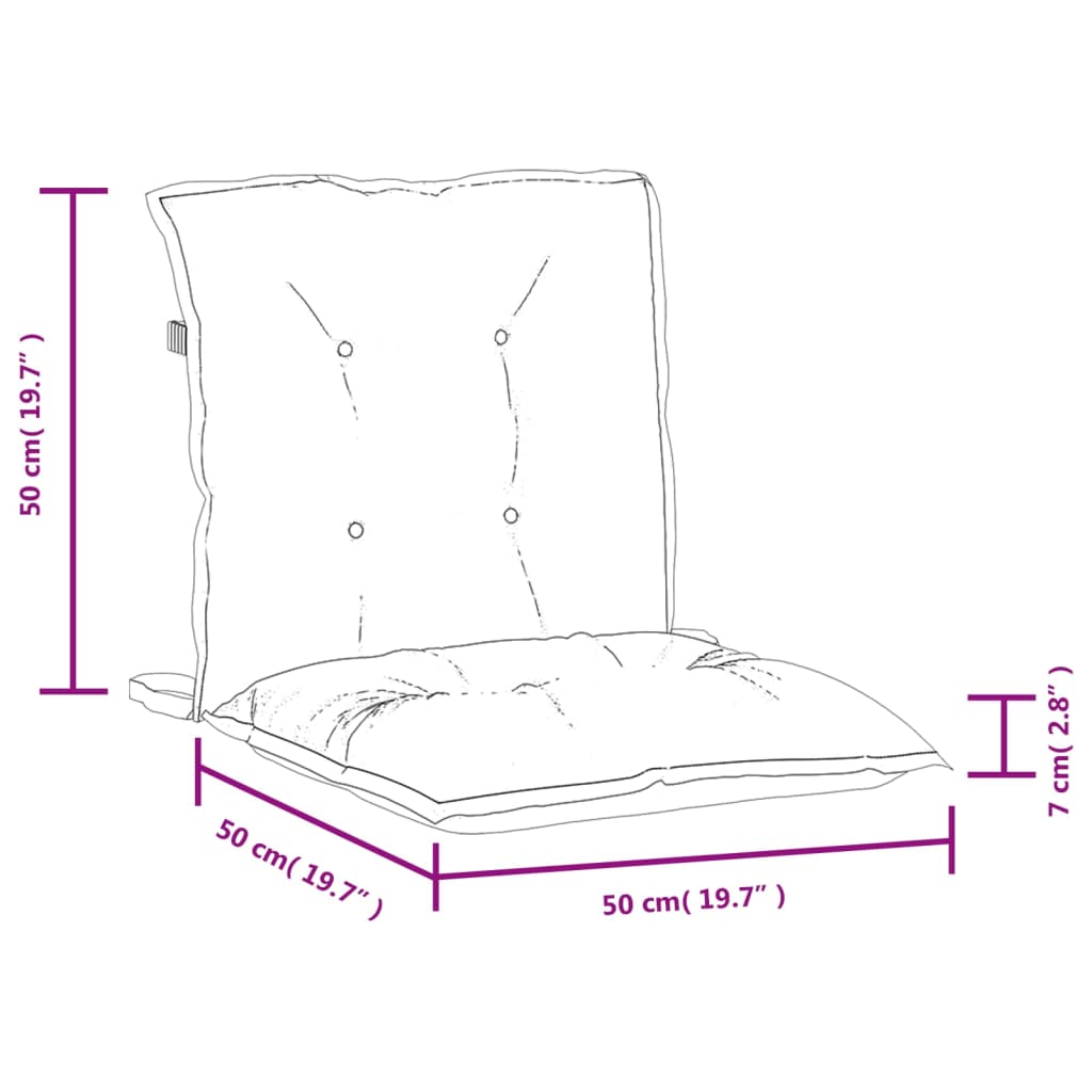 vidaXL Niedriglehner-Auflagen 2 Stk. Melange Hellgrau 100x50x7cm Stoff