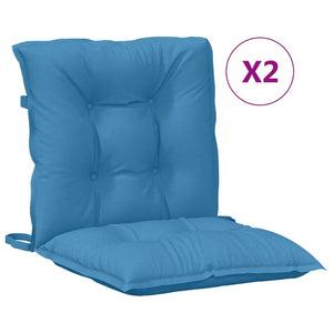 vidaXL Niedriglehner-Auflagen 2 Stk. Melange Blau 100x50x7 cm Stoff