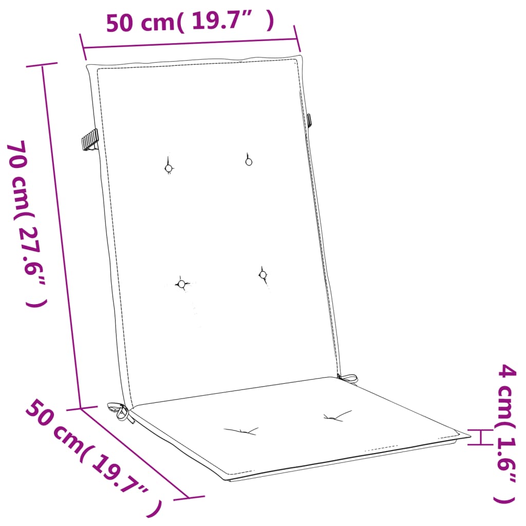 vidaXL Hochlehner-Auflagen 6 Stk. Melange Creme 120x50x4 cm Stoff