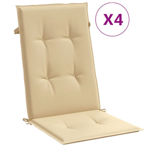 vidaXL Hochlehner-Auflagen 4 Stk. Melange Beige 120x50x4 cm Stoff