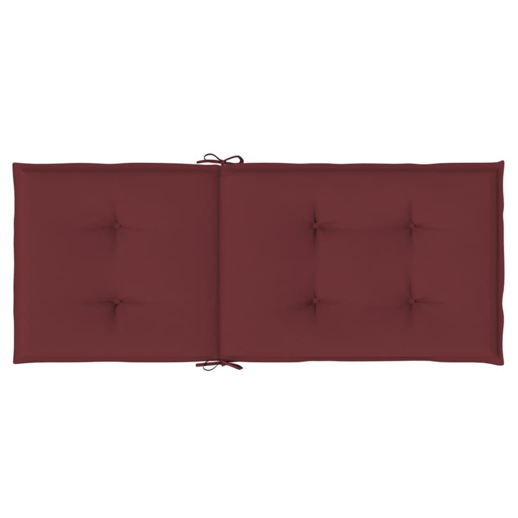 vidaXL Hochlehner-Auflagen 6 Stk. Melange Weinrot 120x50x4 cm Stoff