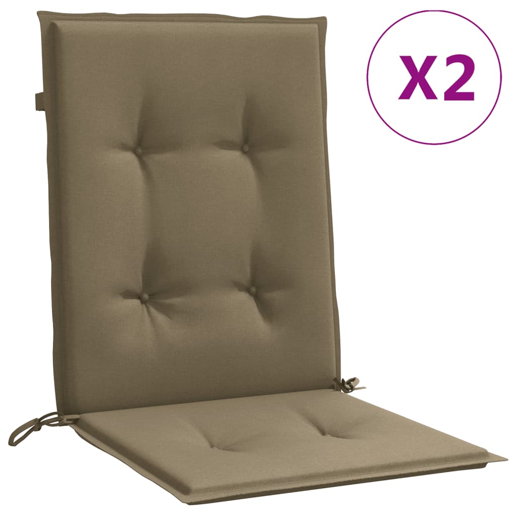 vidaXL Niedriglehner-Auflagen 2 Stk. Melange Taupe 100x50x4 cm Stoff