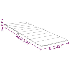 vidaXL Sonnenliegen-Auflage Melange Hellgrau 186x58x3 cm Stoff