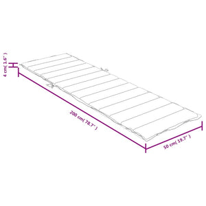 vidaXL Sonnenliegen-Auflage Melange Rot 200x50x4 cm Stoff