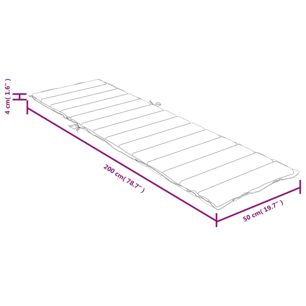 vidaXL Sonnenliegen-Auflage Melange Taupe 200x50x4 cm Stoff