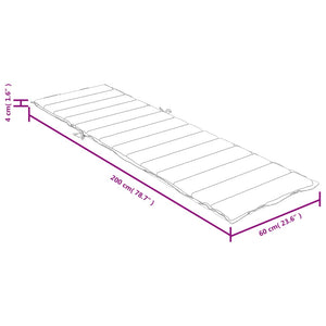 vidaXL Sonnenliegen-Auflage Melange Dunkelgrau 200x60x4 cm Stoff