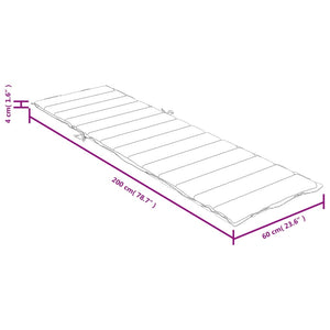 vidaXL Sonnenliegen-Auflage Melange Beige 200x60x4 cm Stoff