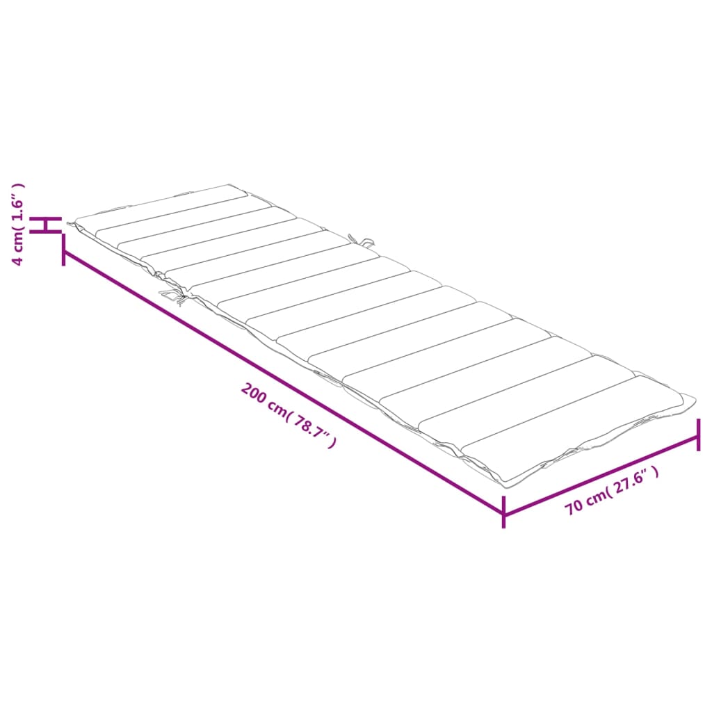 vidaXL Sonnenliegen-Auflage Melange Grün 200x70x4 cm Stoff