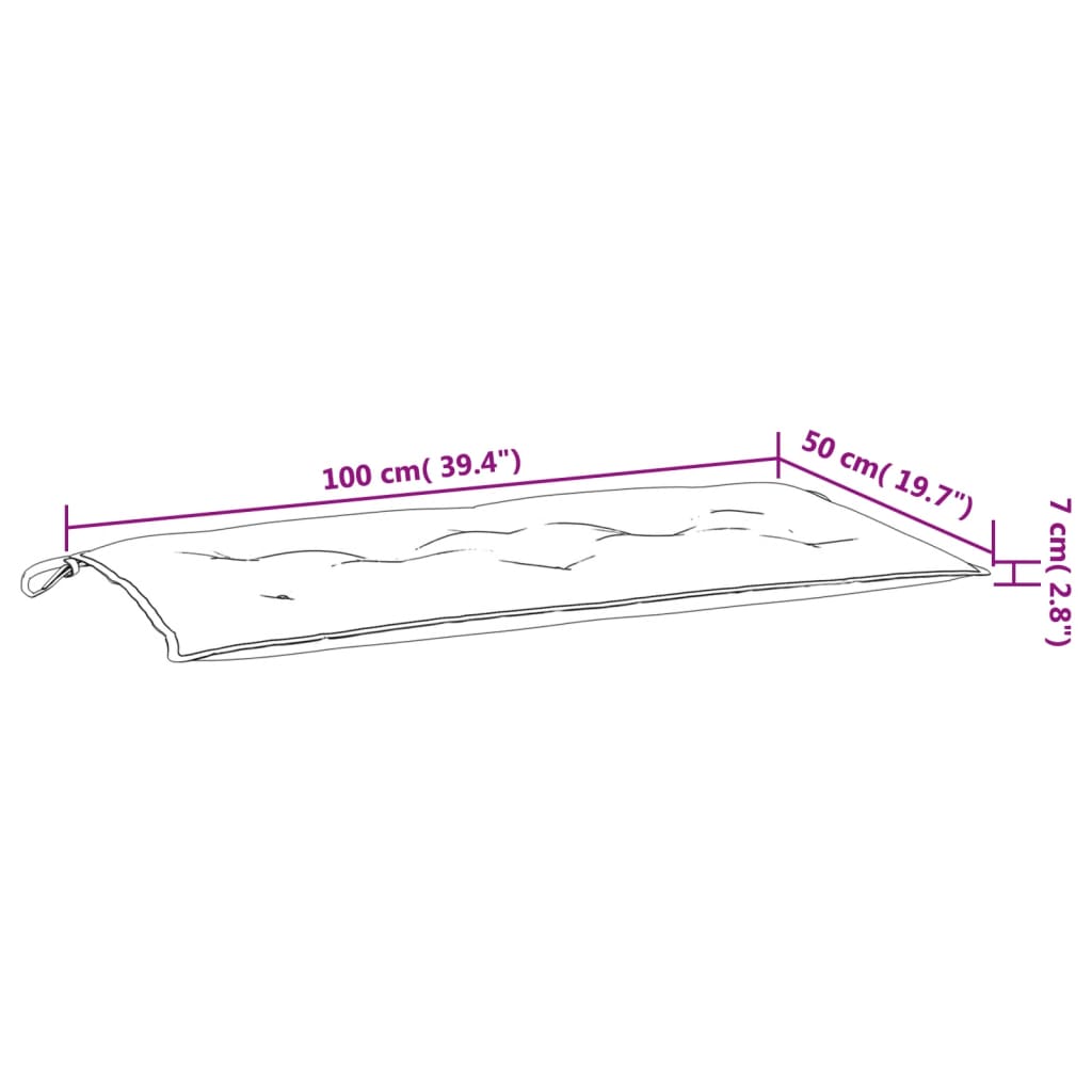 vidaXL Gartenbank-Auflage Melange Hellgrau 100x50x7 cm Stoff