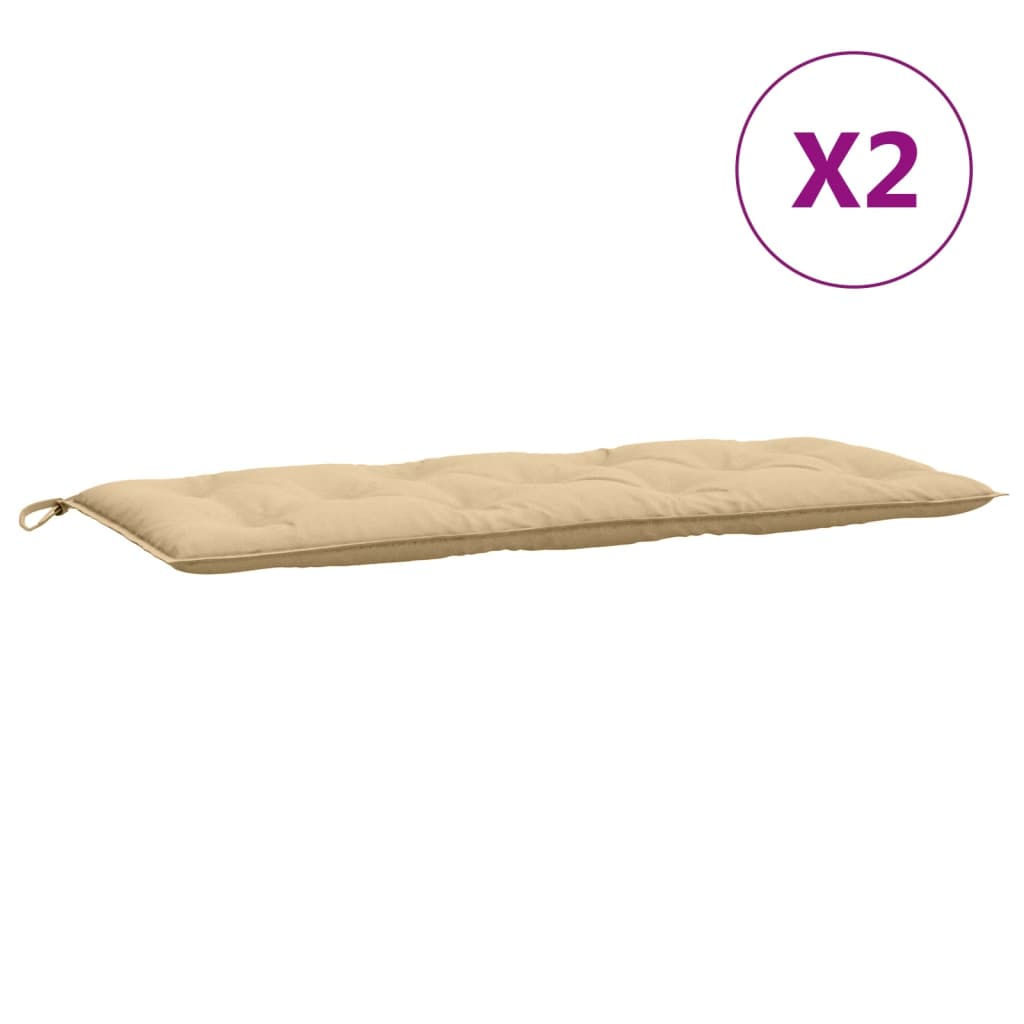 vidaXL Gartenbank-Auflagen 2 Stk. Melange Beige 120x50x7 cm Stoff