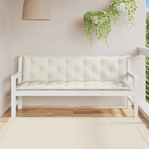 vidaXL Gartenbank-Auflagen 2 Stk. Melange Creme 180x50x7 cm Stoff