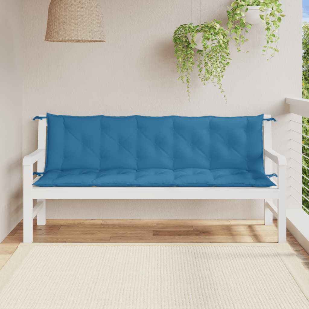 vidaXL Gartenbank-Auflagen 2 Stk. Melange Blau 180x50x7 cm Stoff