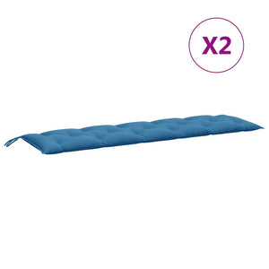 vidaXL Gartenbank-Auflagen 2 Stk. Melange Blau 180x50x7 cm Stoff