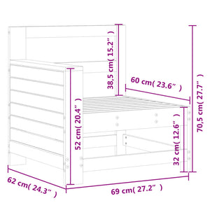 vidaXL Gartensofa mit Armlehne 69x62x70,5 cm Massivholz Kiefer