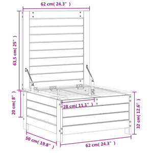 vidaXL Gartenhocker 62x63,5x32 cm Massivholz Kiefer