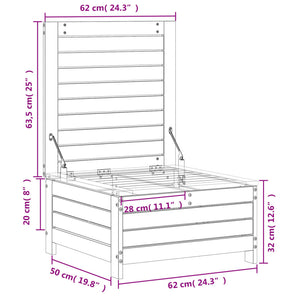 vidaXL Gartenhocker Wachsbraun 62x63,5x32 cm Massivholz Kiefer