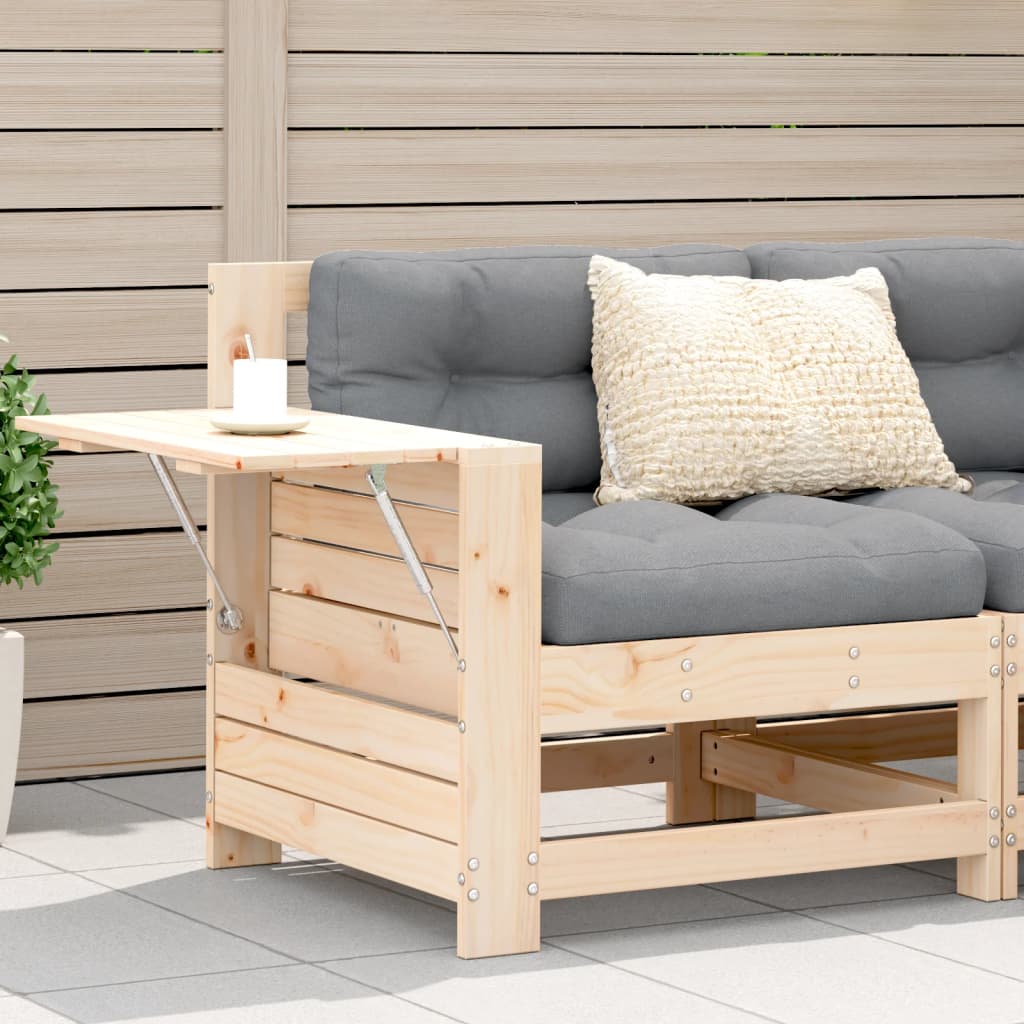 vidaXL Gartensofa mit Armlehne und Kissen Massivholz Kiefer