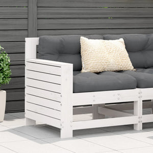 vidaXL Gartensofa mit Armlehne und Kissen Weiß Massivholz Kiefer