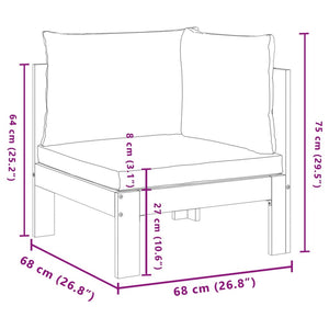 vidaXL Garten-Ecksofa mit Kissen Massivholz Akazie