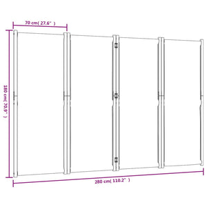 vidaXL 4-tlg. Paravent Dunkelblau 280x180 cm