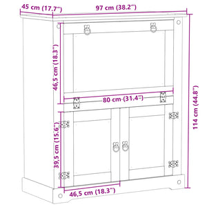 vidaXL Weinschrank Corona 97x45x114 cm Massivholz Kiefer