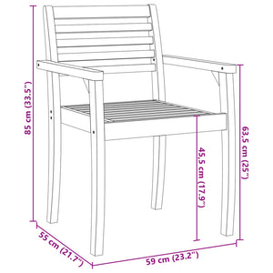 vidaXL Gartenstühle 2 Stk. 59x55x85 cm Massivholz Akazie