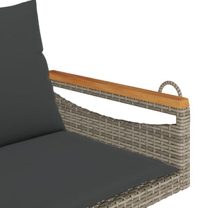 vidaXL Hängebank mit Kissen Grau 109x62x40 cm Poly Rattan