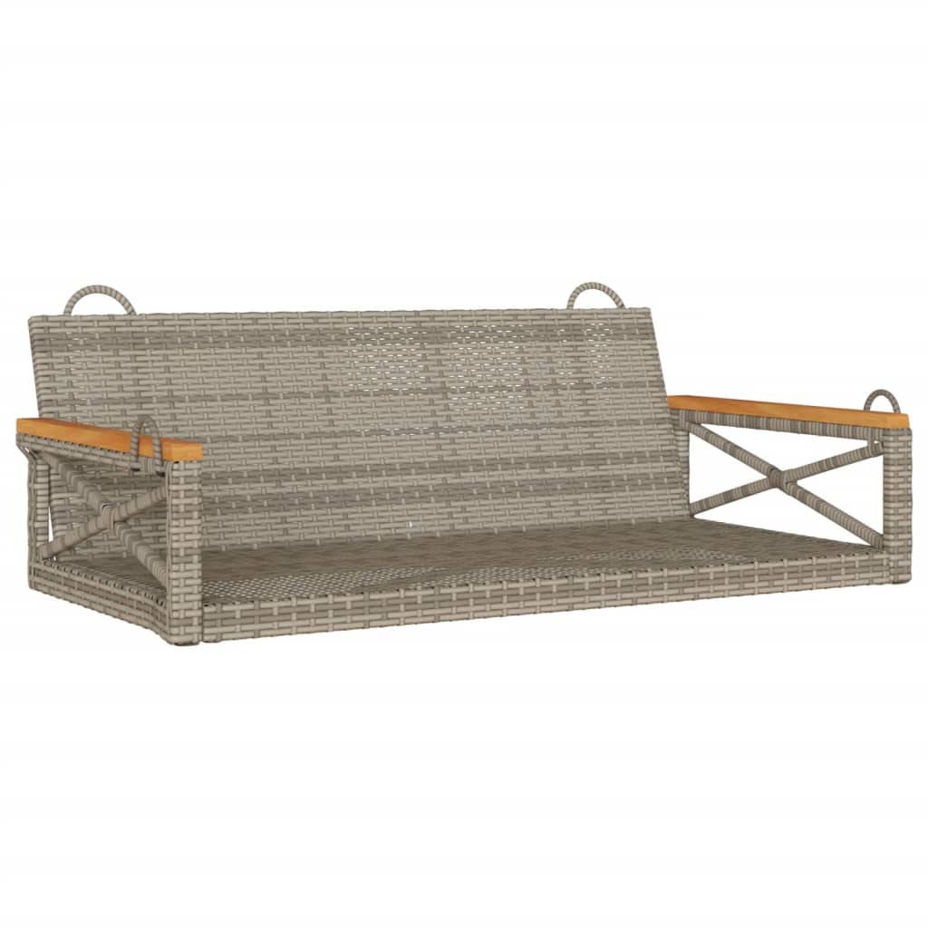 vidaXL Hängebank Grau 109x62x40 cm Poly Rattan