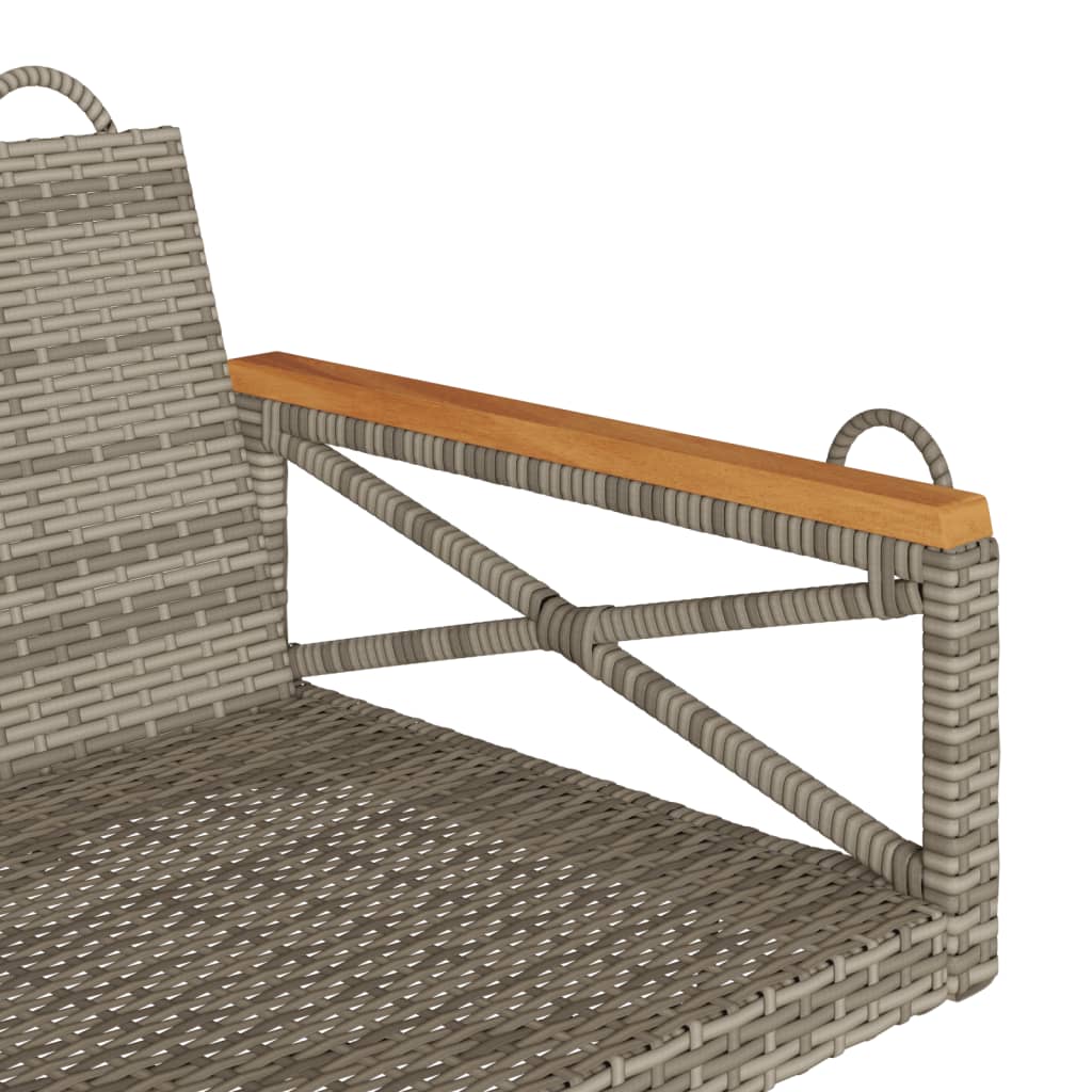 vidaXL Hängebank Grau 109x62x40 cm Poly Rattan