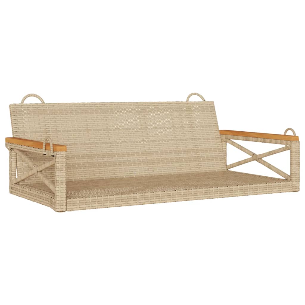 vidaXL Hängebank Beige 109x62x40 cm Poly Rattan