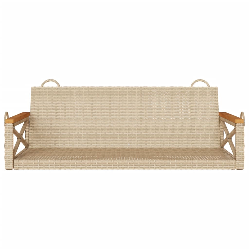 vidaXL Hängebank Beige 109x62x40 cm Poly Rattan