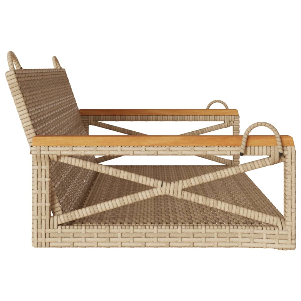 vidaXL Hängebank Beige 109x62x40 cm Poly Rattan